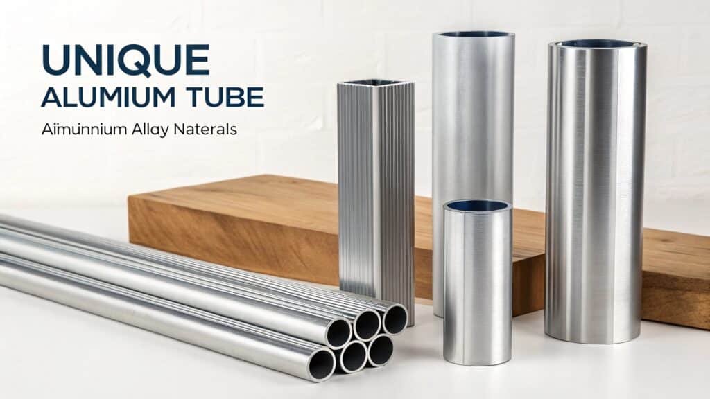 A graphic showing six points radiating from an aluminum symbol, each point labeled with an attractive physical property and its corresponding benefit.